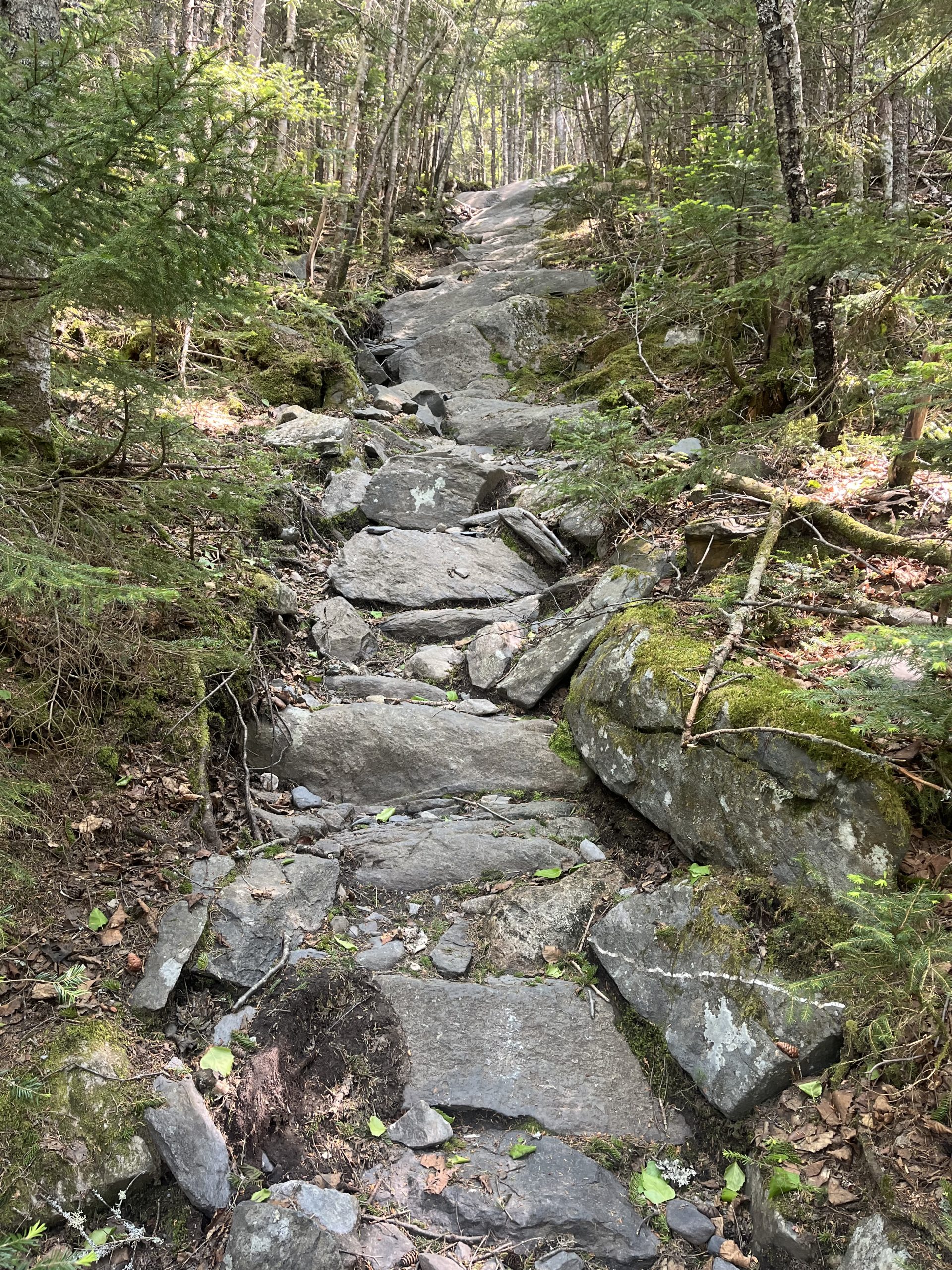 Montée raide et rocheuse