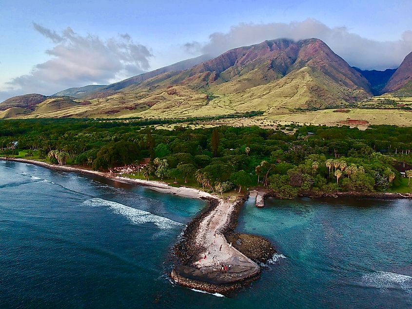 Vue aérienne d'Olowalu, Maui, Hawaï
